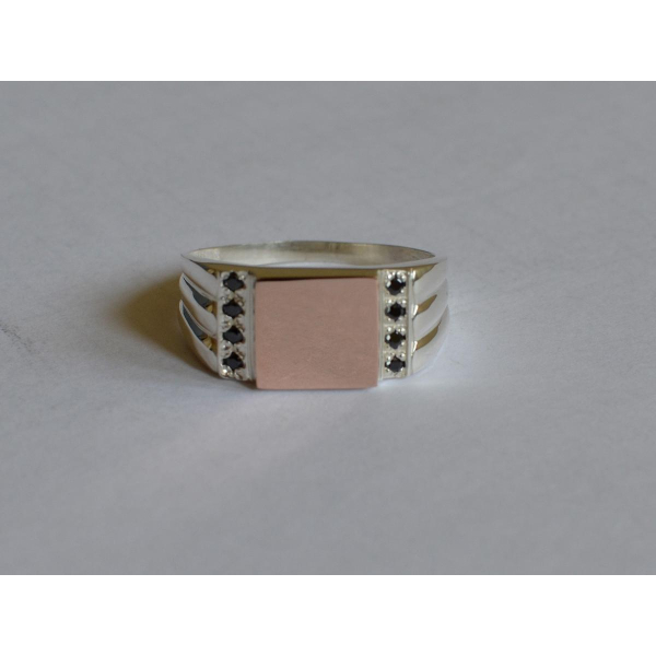 Серебряная печатка с золотыми пластинами (М 3)