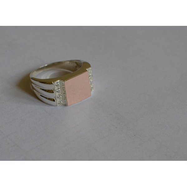 Серебряная печатка с золотыми пластинами (М 3)