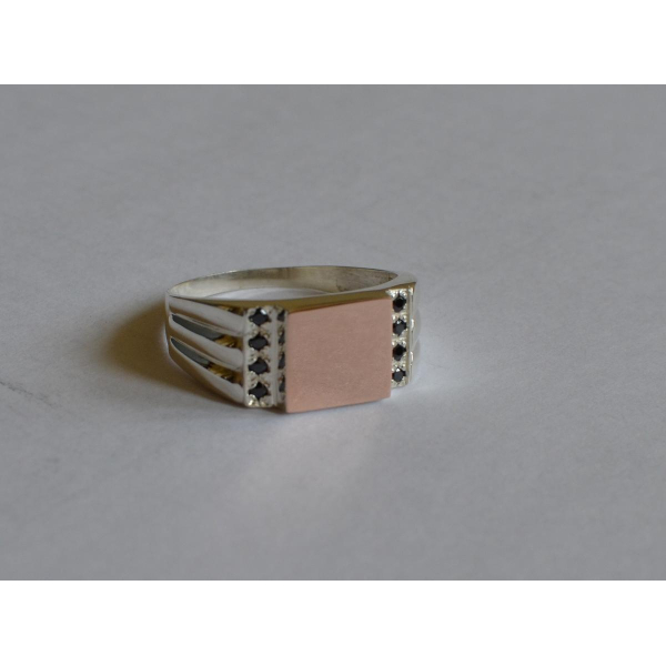 Серебряная печатка с золотыми пластинами (М 3)