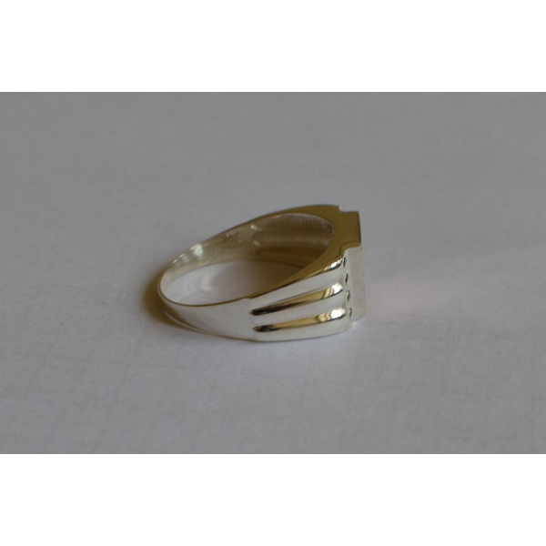 Серебряная печатка с золотыми пластинами (М 3)