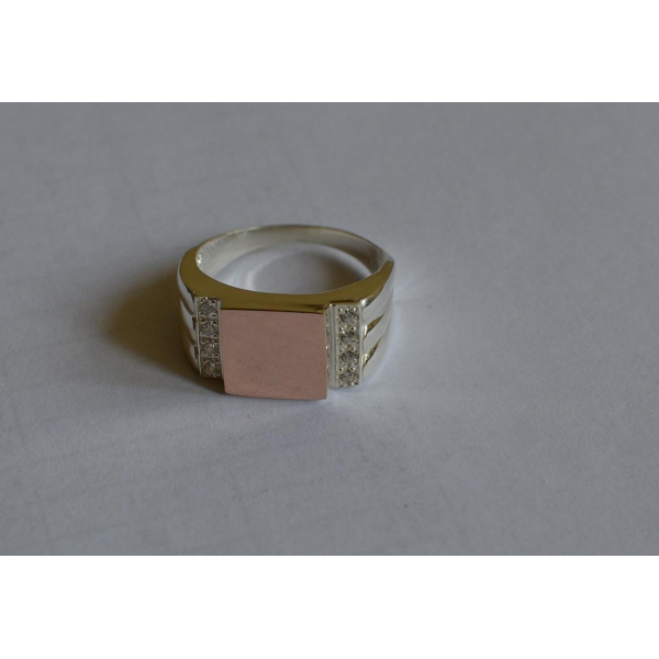 Серебряная печатка с золотыми пластинами (М 3)