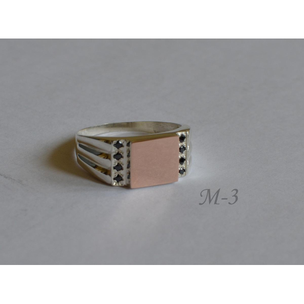 Серебряная печатка с золотыми пластинами (М 3)