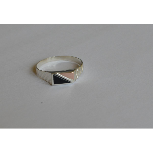 Серебряная печатка с золотыми напайками (М 4)