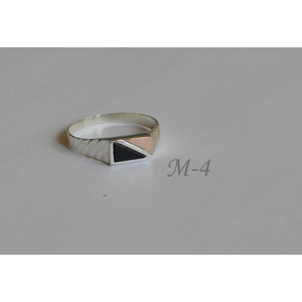 Серебряная печатка с золотыми напайками (М 4)