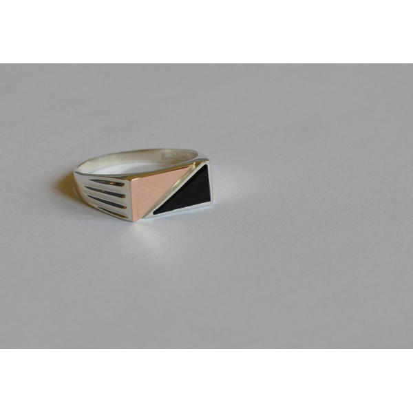 Серебряная печатка с золотыми накладками (М 5)