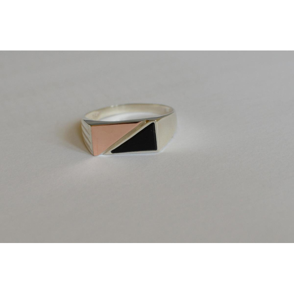 Серебряная печатка с золотыми накладками (М 5)