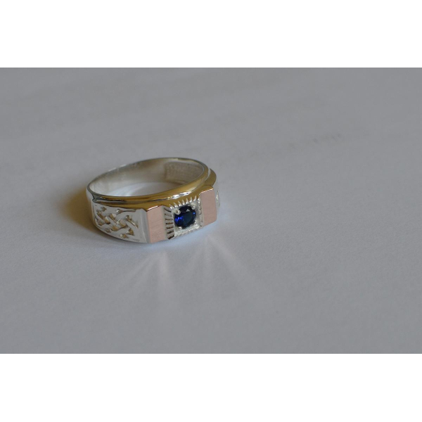 Серебряная печатка с золотыми пластинами (М 8)