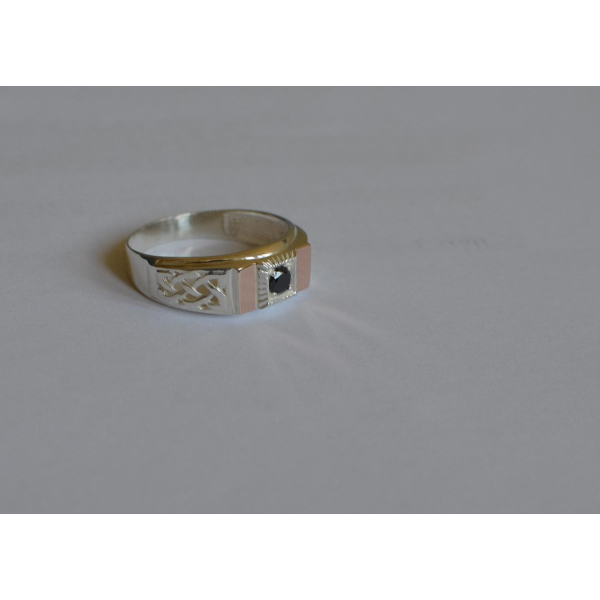 Серебряная печатка с золотыми пластинами (М 8)