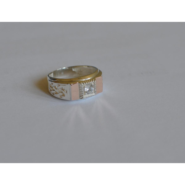 Серебряная печатка с золотыми пластинами (М 8)