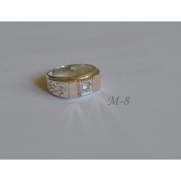 Серебряная печатка с золотыми пластинами (М 8)