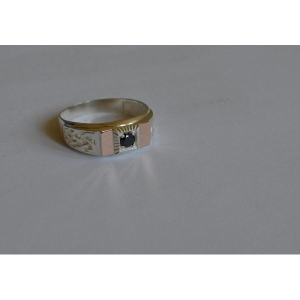 Серебряная печатка с золотыми пластинами (М 8)