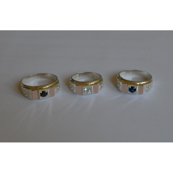 Серебряная печатка с золотыми пластинами (М 8)