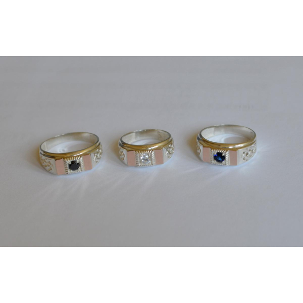 Серебряная печатка с золотыми пластинами (М 8)