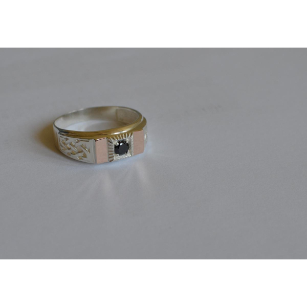 Серебряная печатка с золотыми пластинами (М 8)