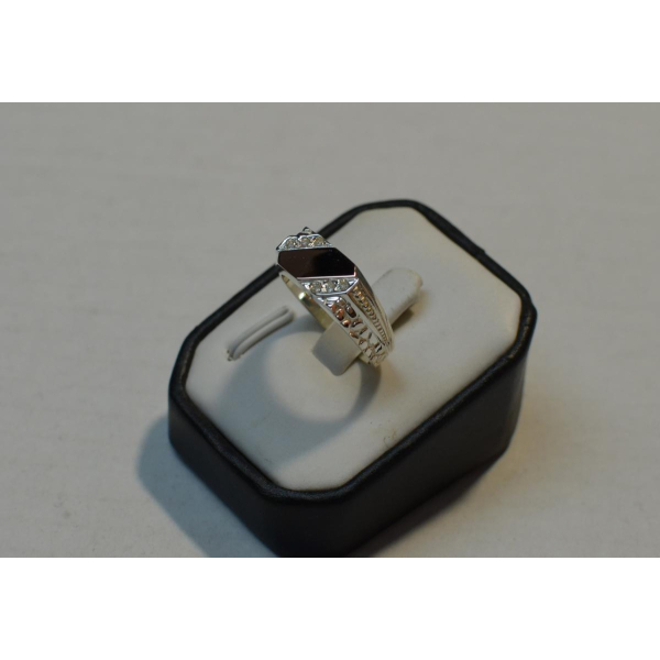 Серебряная печатка с накладками из золота (Мп4)