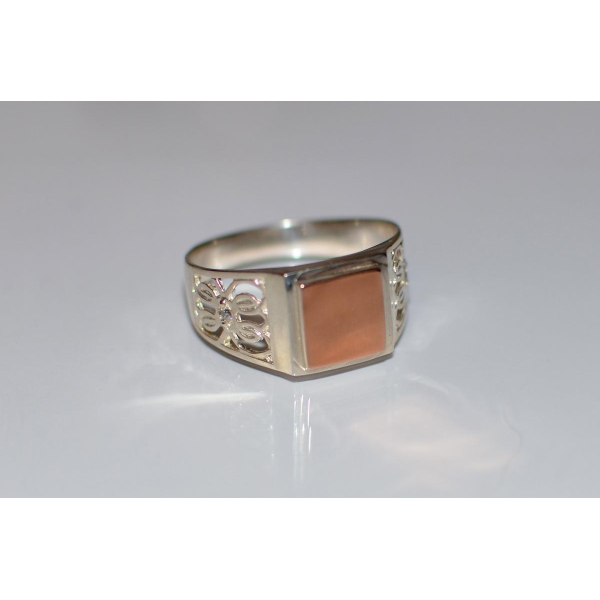 Серебряная печатка с золотыми накладками (Мп5)