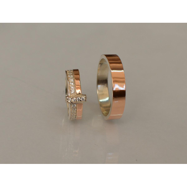 Пара обручальных колец из серебра (Обр2101к)