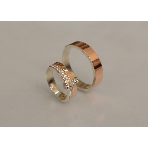 Пара обручальных колец из серебра (Обр2101к)