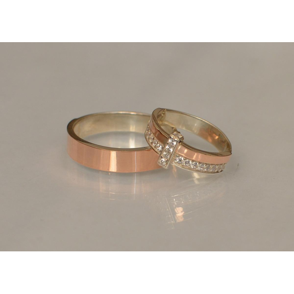 Пара обручальных колец из серебра (Обр2101к)