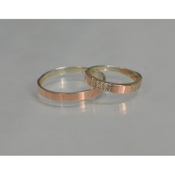 Пара серебряных обручальных колец (Обр1041к)