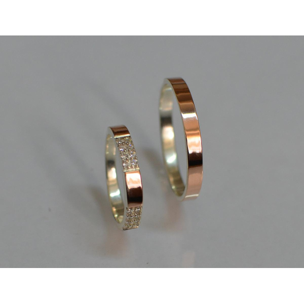 Пара серебряных обручальных колец (Обр1041к)