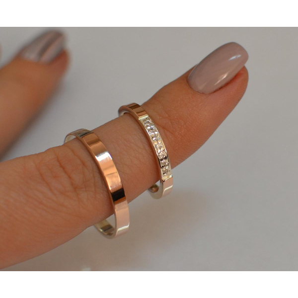 Пара обручальных колец из серебра (Обр1052к)