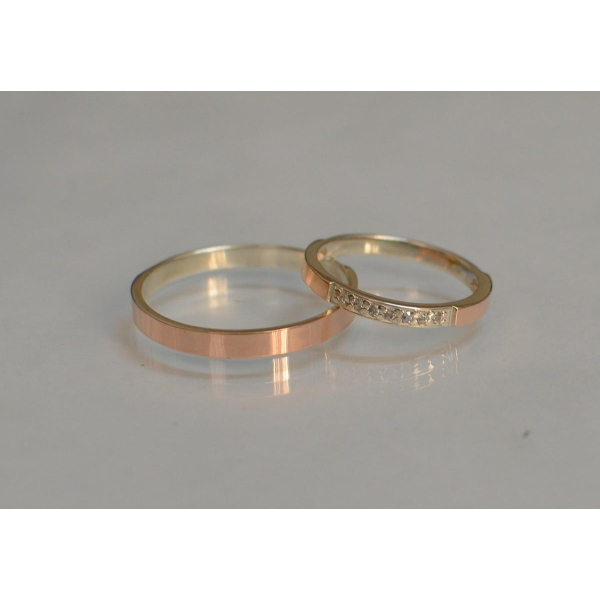 Пара обручальных колец из серебра (Обр1052к)