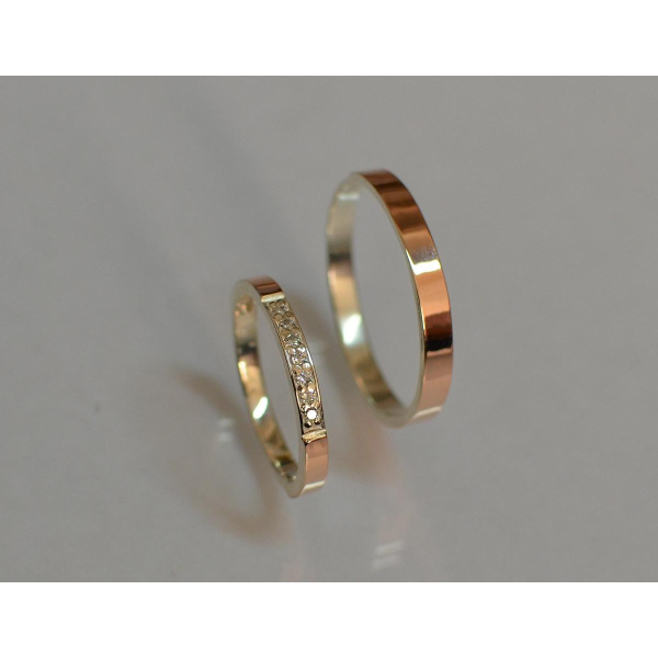 Пара обручальных колец из серебра (Обр1052к)