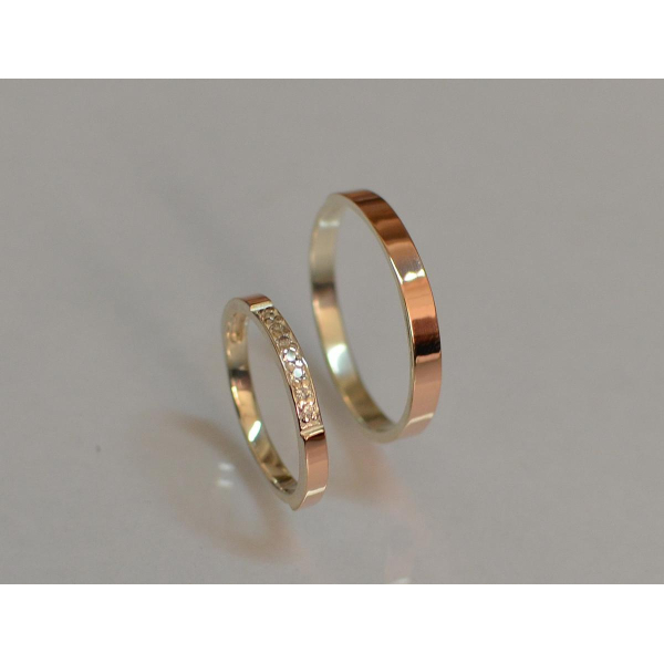 Пара обручальных колец из серебра (Обр1052к)