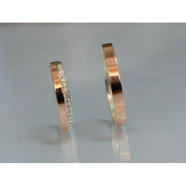 Пара серебряных обручальных колец (Обр1098к)