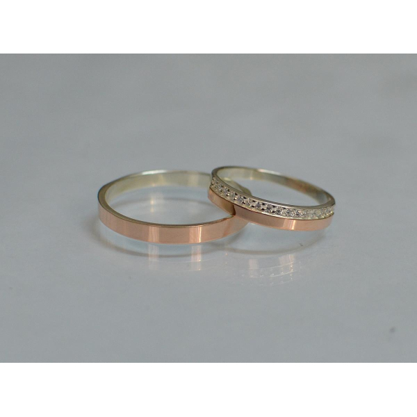 Пара серебряных обручальных колец (Обр1098к)