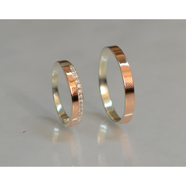 Пара серебряных обручальных колец (Обр1098к)