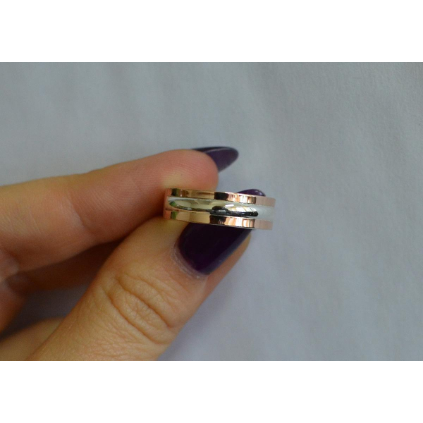 Обручальное кольцо из серебра с золотом (Обр11)