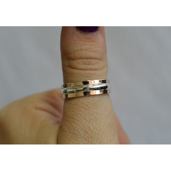 Обручальное кольцо из серебра с золотом (Обр11)