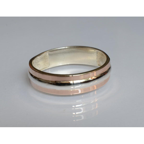 Обручальное кольцо из серебра с золотом (Обр11)