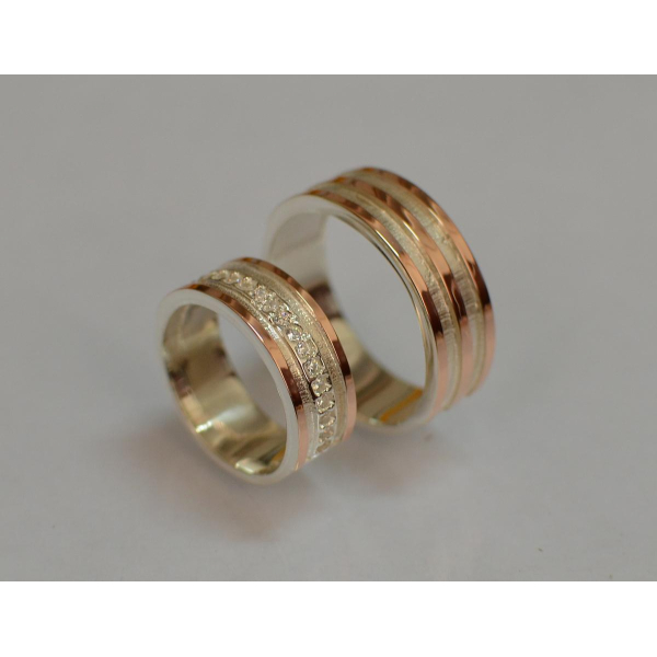 Пара обручальных колец из серебра (Обр1213)