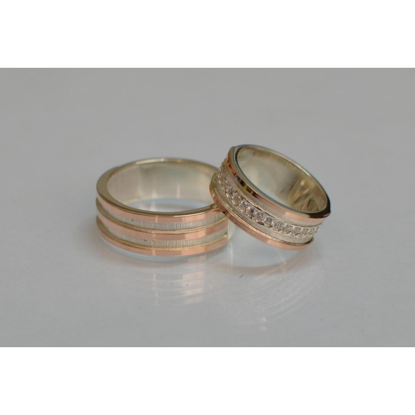 Пара обручальных колец из серебра (Обр1213)