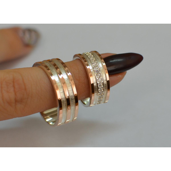 Пара обручальных колец из серебра (Обр1213)