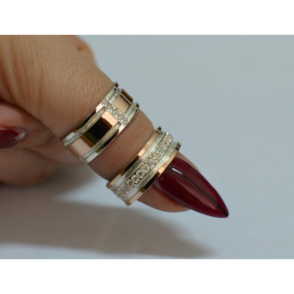 Пара обручальных колец из серебра (Обр1216)