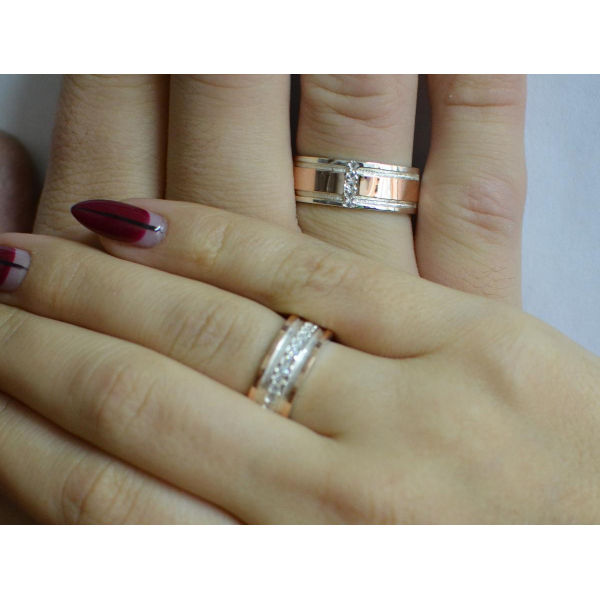 Пара обручальных колец из серебра (Обр1216)