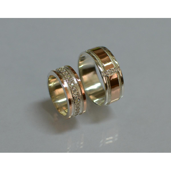 Пара обручальных колец из серебра (Обр1216)