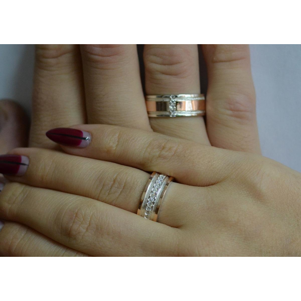 Пара обручальных колец из серебра (Обр1216)