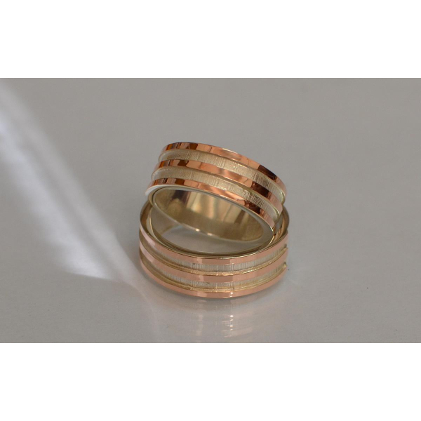 Обручальное кольцо из серебра с золотом (Обр13)