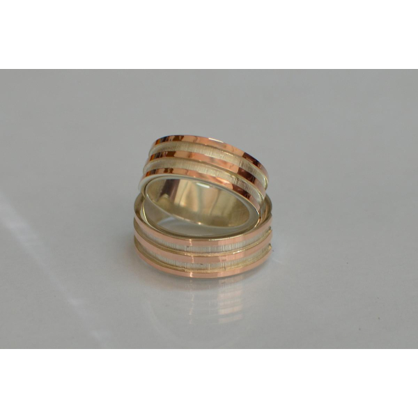 Обручальное кольцо из серебра с золотом (Обр13)