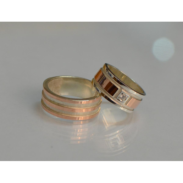 Пара обручальных колец из серебра (Обр1317)