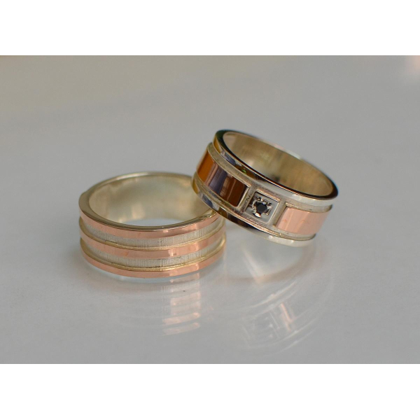 Пара обручальных колец из серебра (Обр1317)