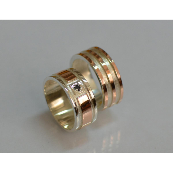 Пара обручальных колец из серебра (Обр1317)