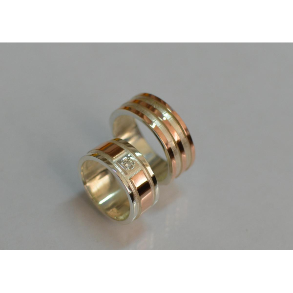 Пара обручальных колец из серебра (Обр1317)