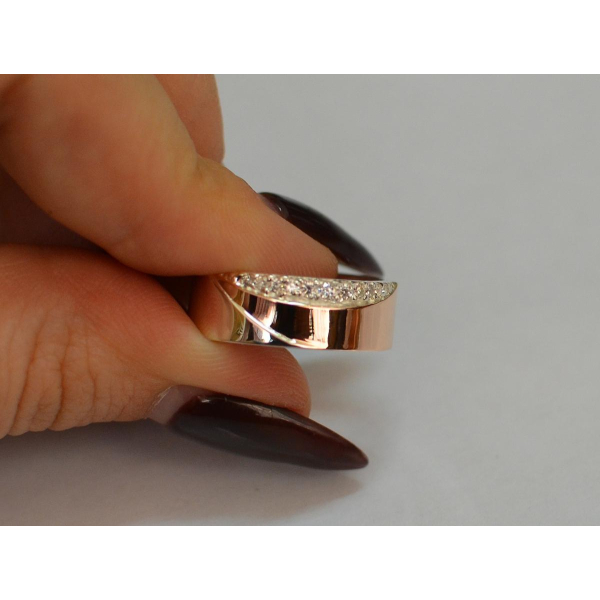 Обручальное кольцо из серебра с золотом (Обр14)