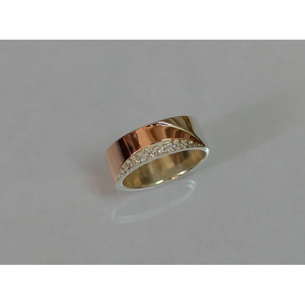 Обручальное кольцо из серебра с золотом (Обр14)